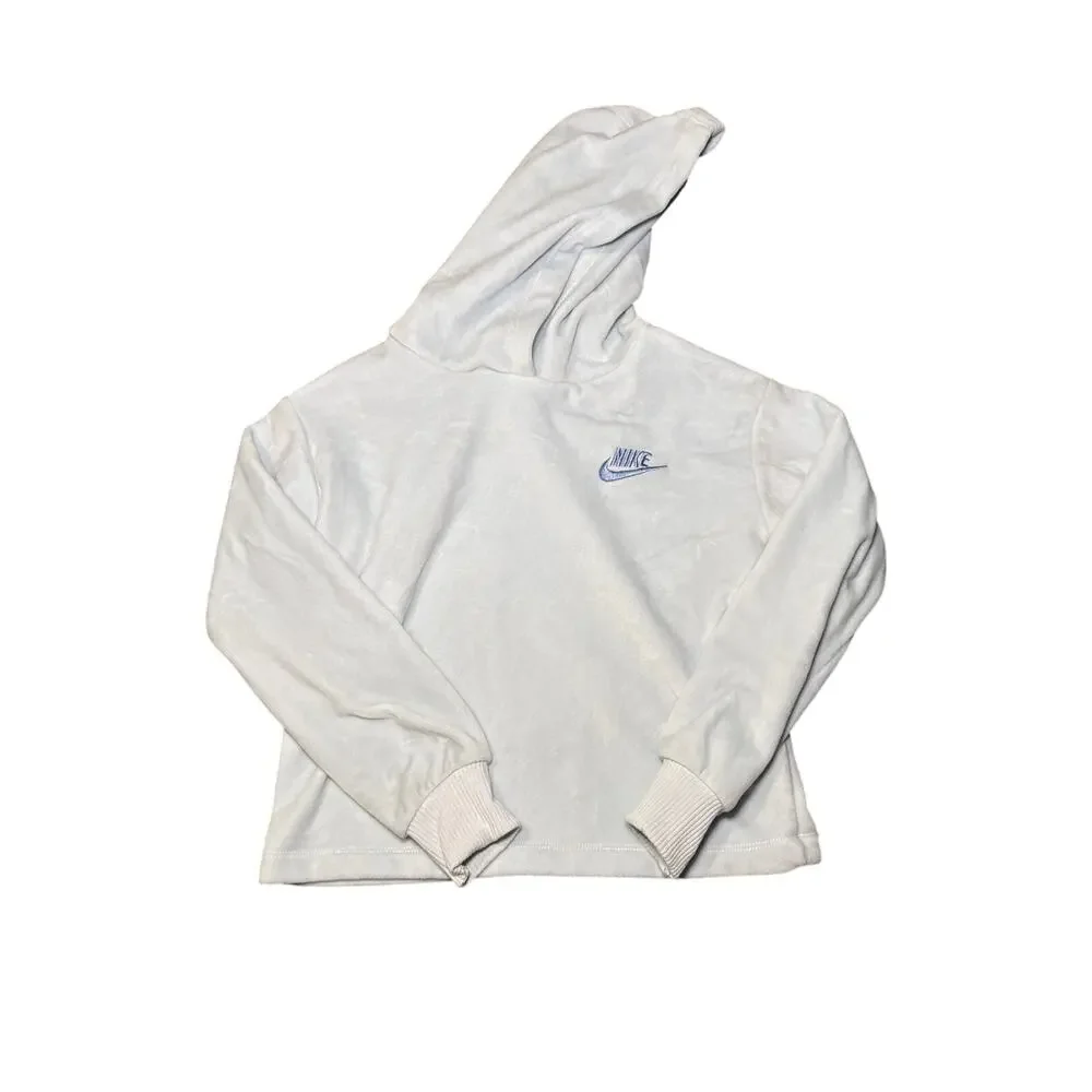Nike velvet hoodie girls medium 6 athleisure comfort y2k